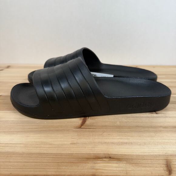 ADIDAS Adilette Cloudfoam Aqua Slides Mens 11 Triple Core Black (F35550) Shower - Picture 6 of 10